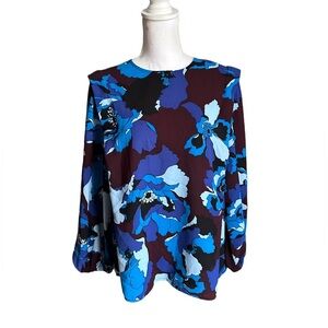 Who What Wear Women's Floral Blouse 3/4 Sleeve Size Small